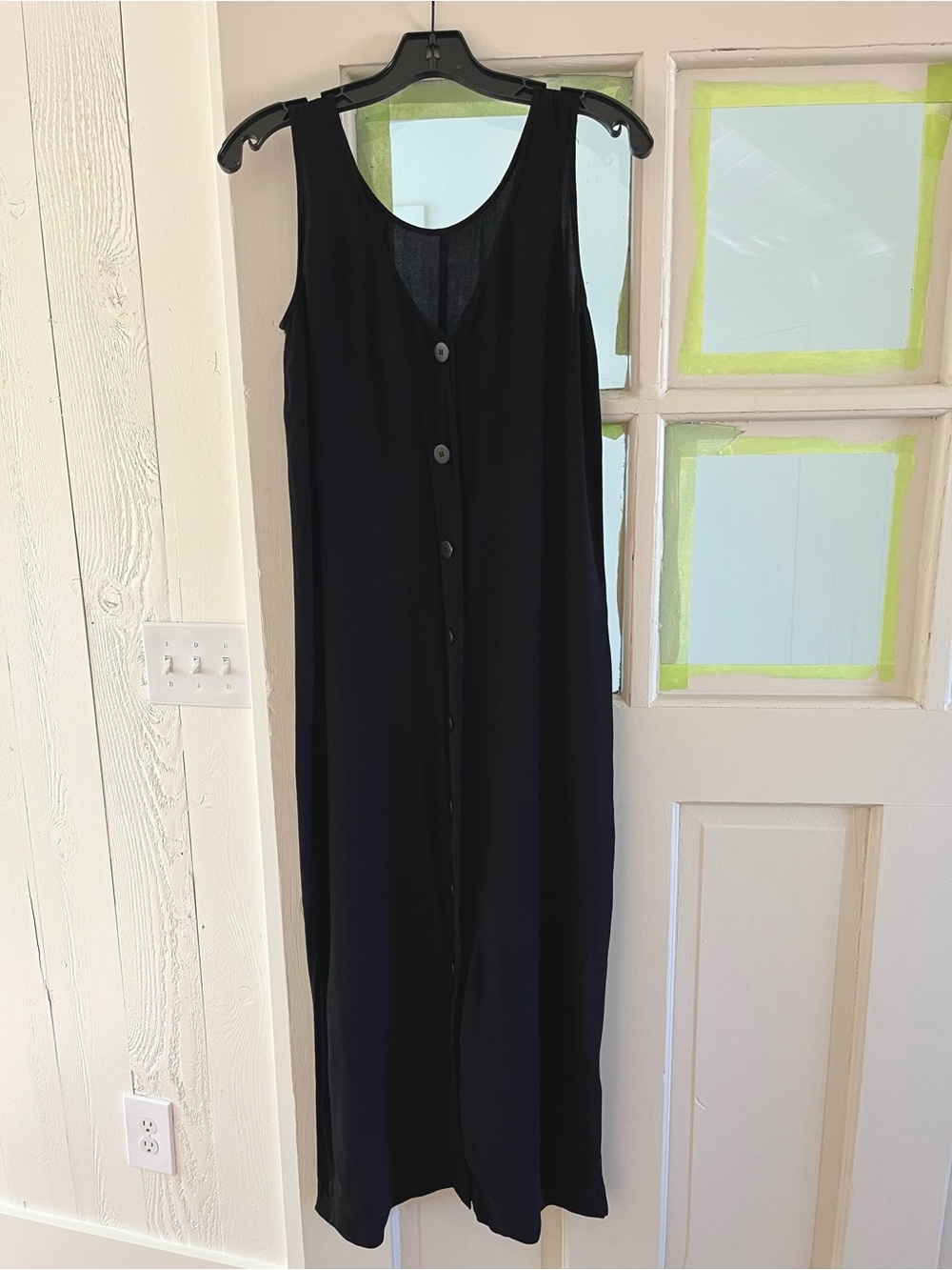 Madewell Black Button-Back Maxi Dress